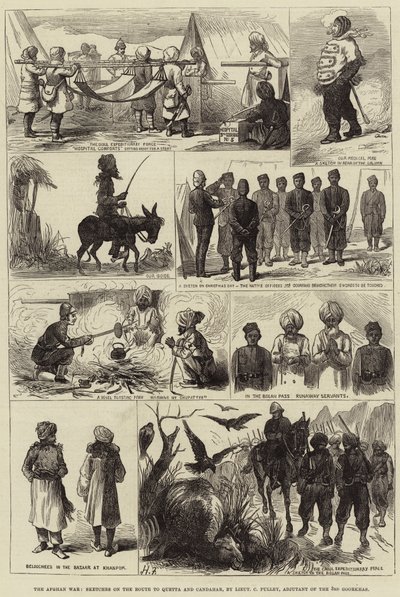 La guerra afgana, bocetos en la ruta a Quetta y Candahar de Harry Furniss